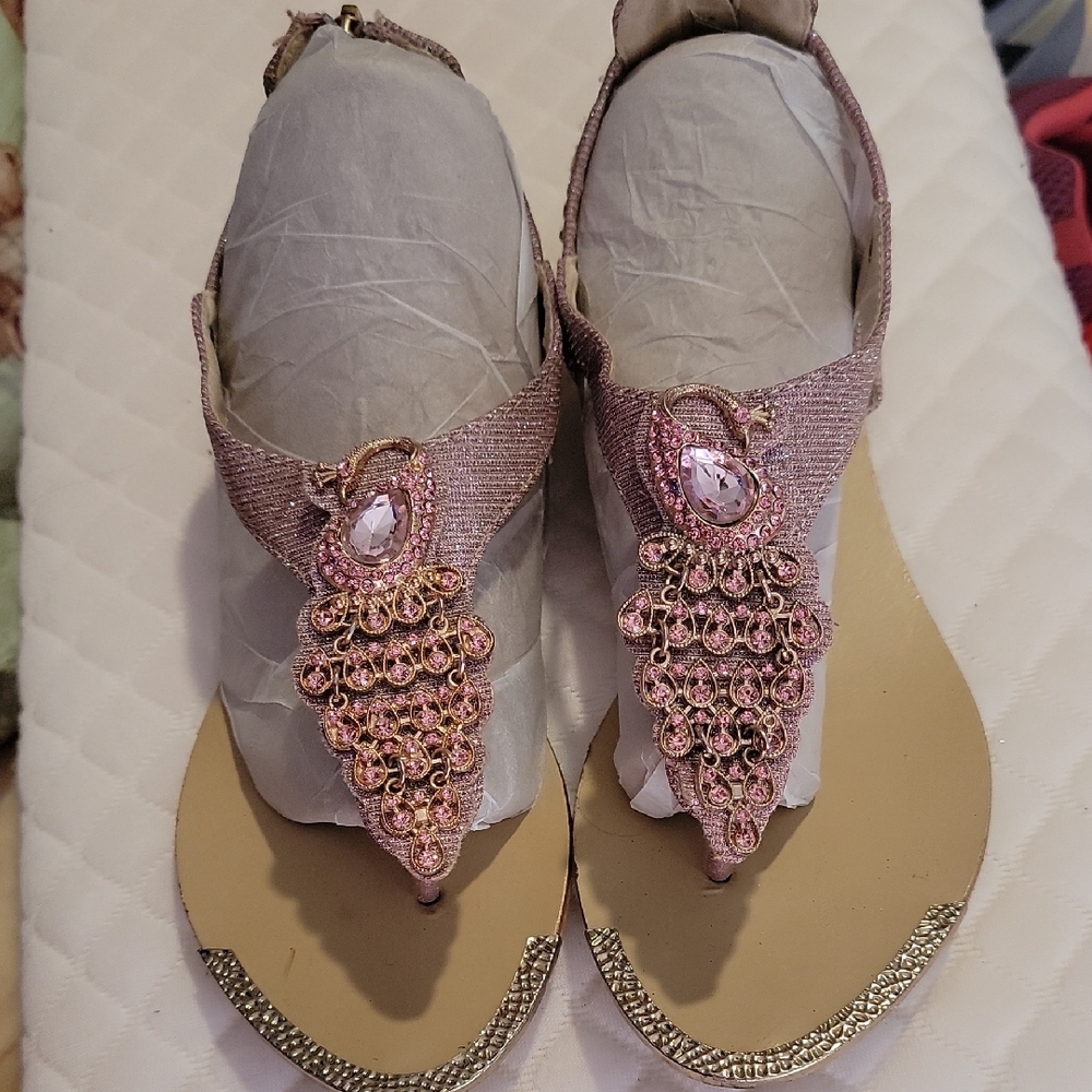 Sparkling Pink Embellished Women's Sandals